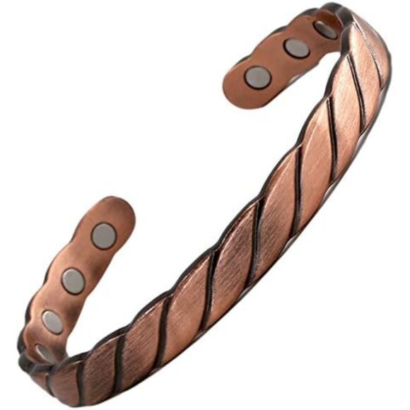 Premium Pure Copper Magnetic Bracelet for Health - 8 Magnets and Adjustable Fit - Picture 1 of 6